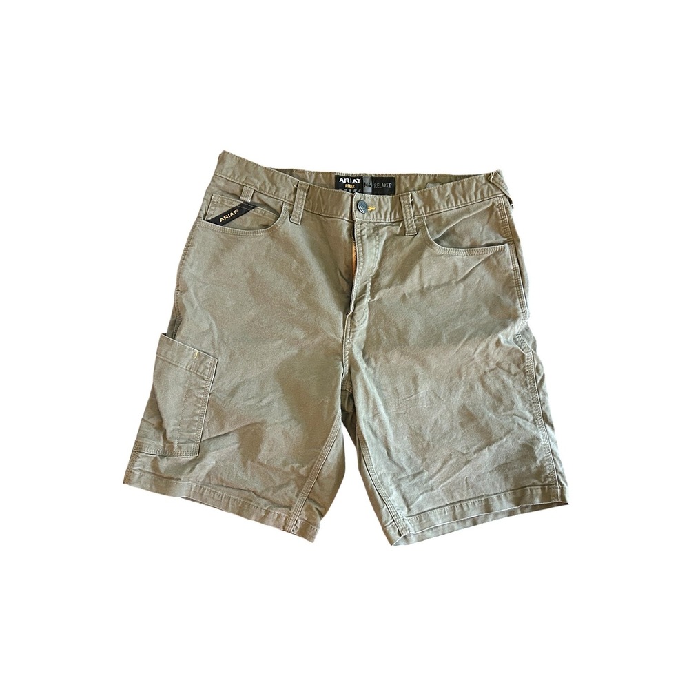 Ariat Rebar M4 Relaxed Fit Canvas Work Shorts Mens 34 Tan Utility Cargo